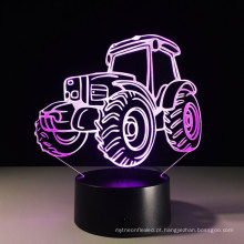 Dom LEVOU Luz Da Noite 3D Tractor Ilusão Lâmpada de Cabeceira 7 Cores Mudando de Dormir Iluminação